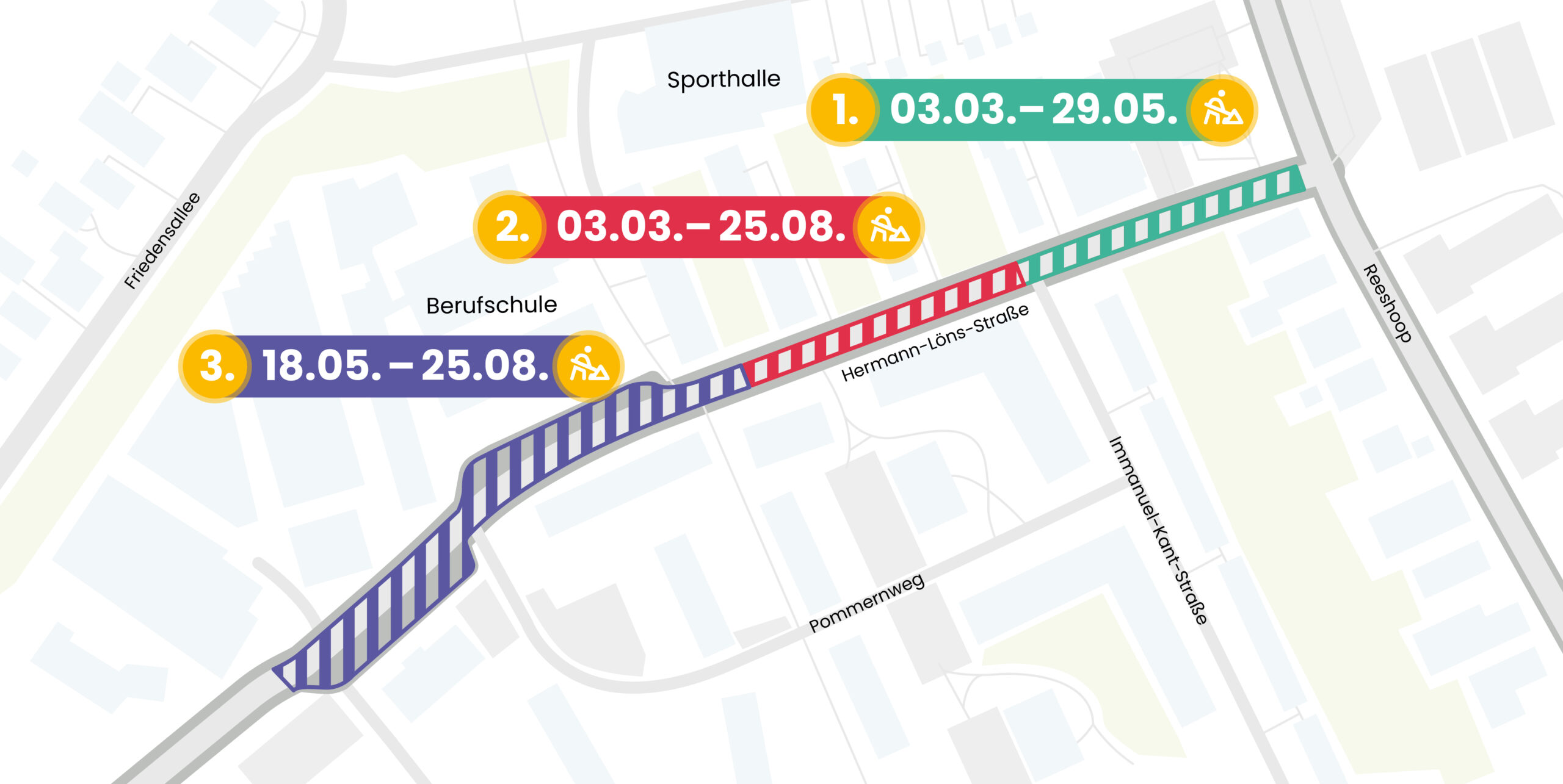 Straßenkarte der Umgebung rund um die Hermann-Löns-Straße